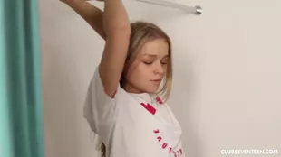 A young and agile girl performs oral sex with enthusiasm