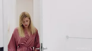 Freya Mayer, a stunning blonde, in a sensual bathroom shower scene