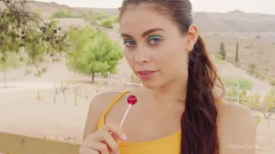 Alissa Foxy's sensual video featuring a young European girl indulging in a lollipop pleasure