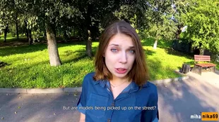 A young woman's initial on-camera experience, viewed from her perspective