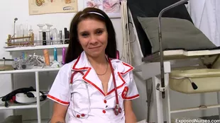 Inez indulges in self-pleasure as a seductive nurse