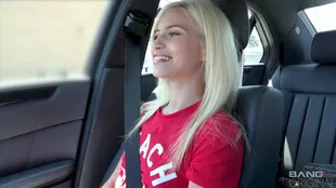 Kiara Cole gives a blowjob in an American car