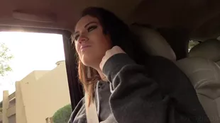 Miranda enjoys giving oral sex in a car