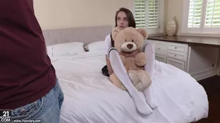 Charity Crawford indulges in foot fetish with cuddly toy