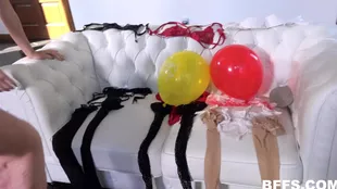 A group of friends surprise their friend with a birthday bang in reverse