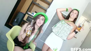 A wild St. Patrick's Day group sex session ending in a cum-covered spectacle